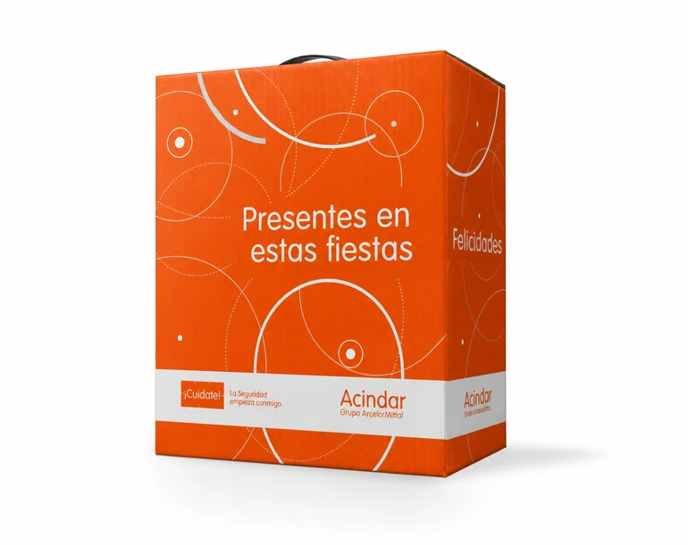 Cajas Felices Fiestas personalizadas de cartón microcorrugado