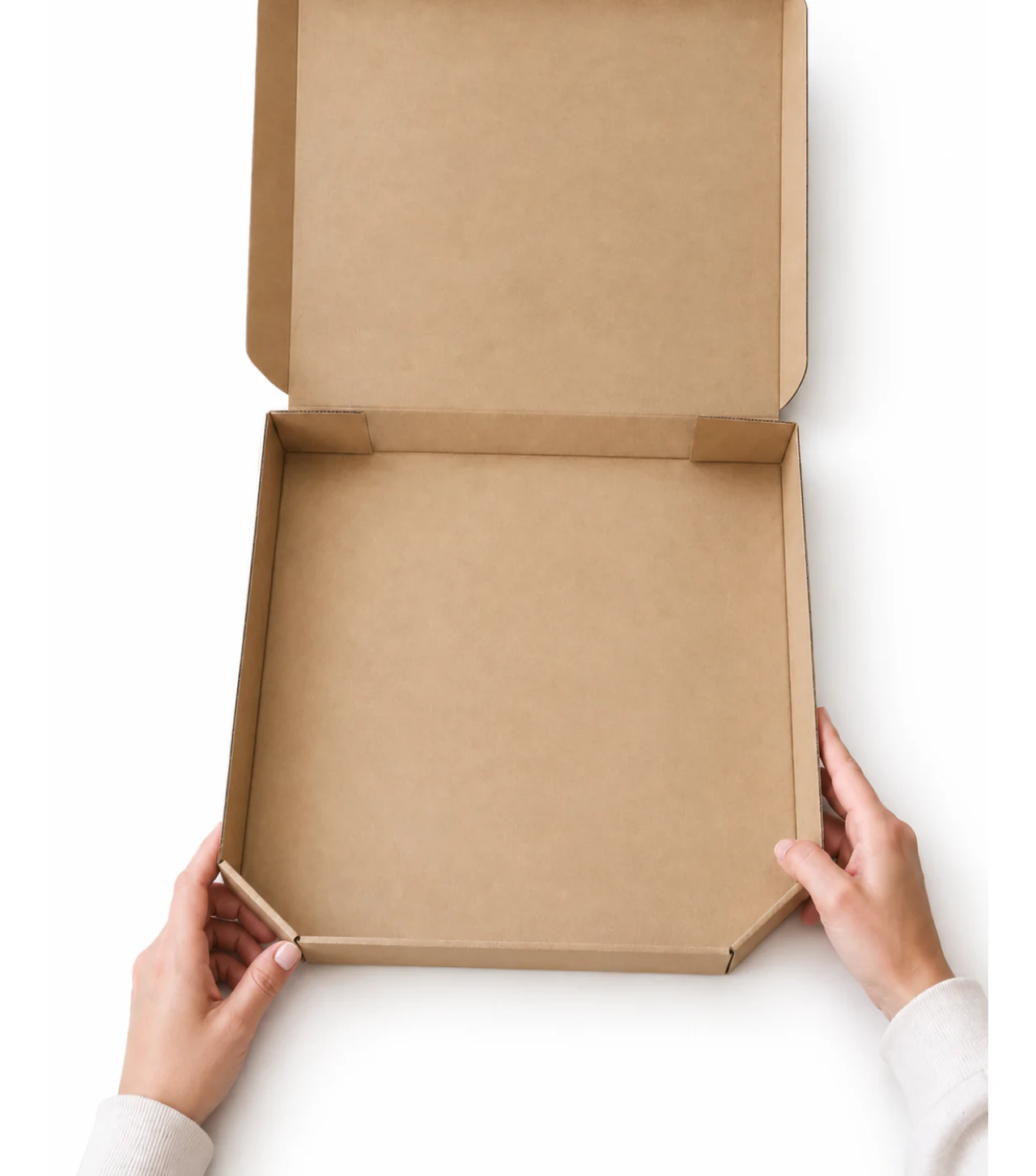 Caja gastronómica abierta de cartón microcorrugado