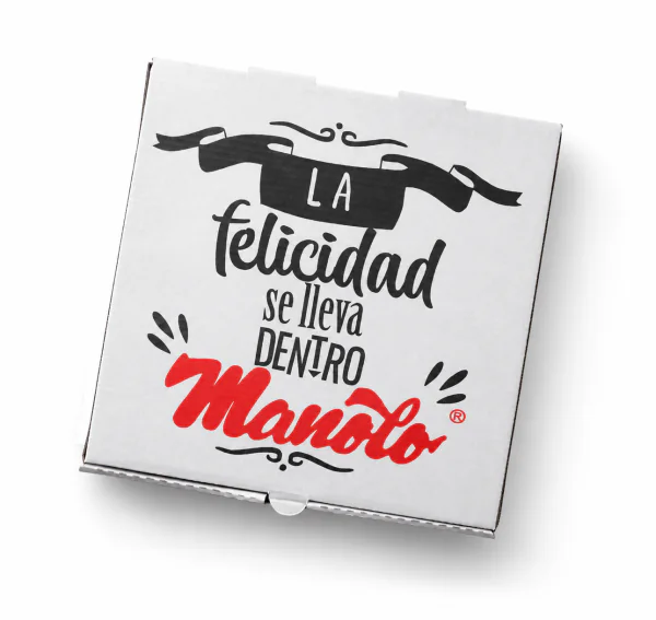 Caja Manolo en cartón microcorrugado impreso